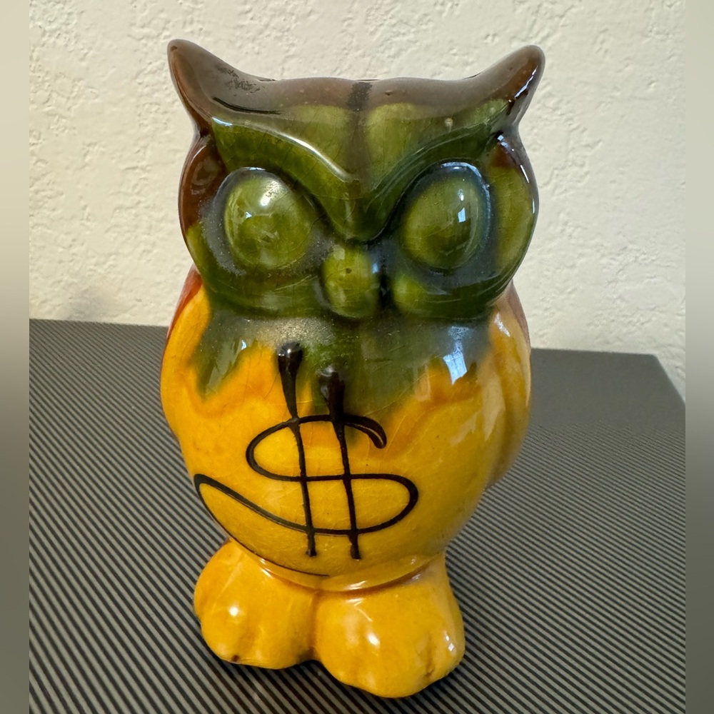 90’s Vintage Ceramic Owl Piggy Bank